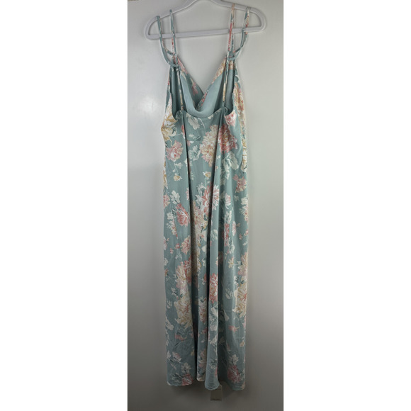 NWT Abercrombie & Fitch Cowl Neck Slip Maxi Dress Satin Floral Women's Size XL - Picture 12 of 16